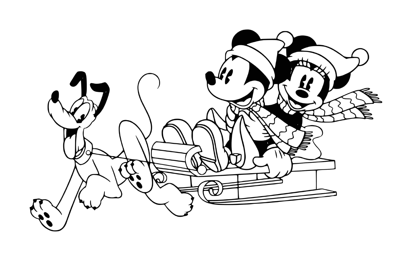 coloriage Classic Minnie Mickey Pluto