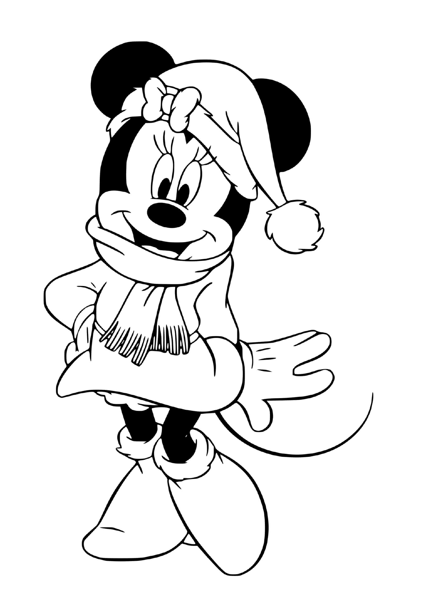 coloriage Minnie all bundled up