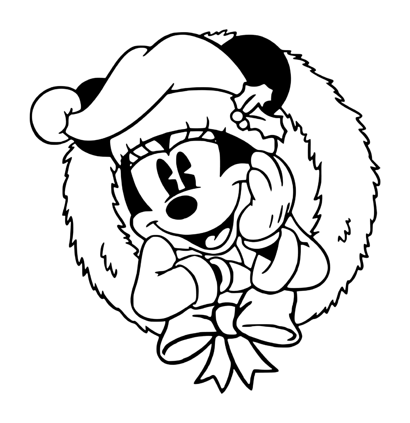 coloriage Classic Minnie in a wreath