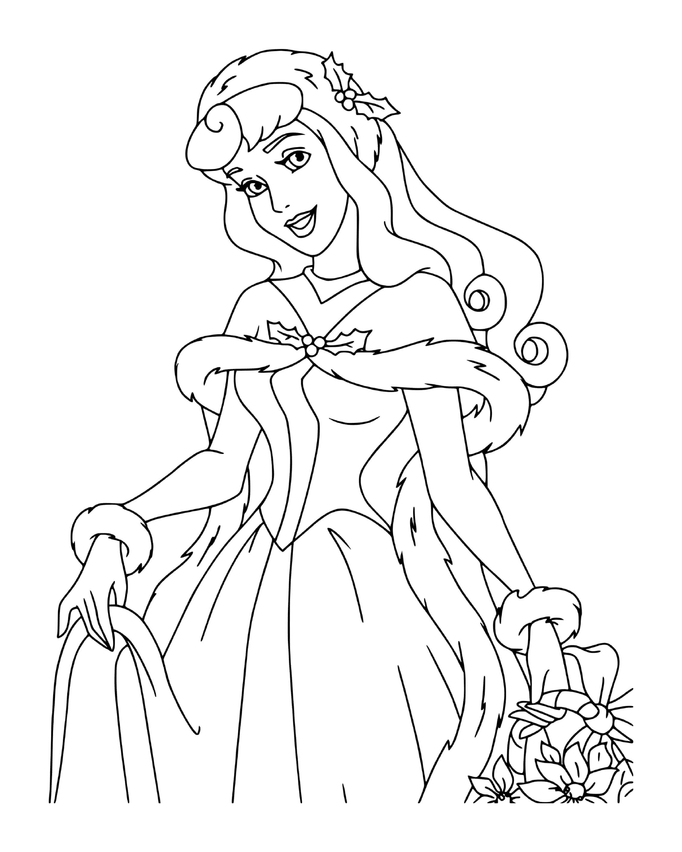 coloriage Aurora ready for Christmas