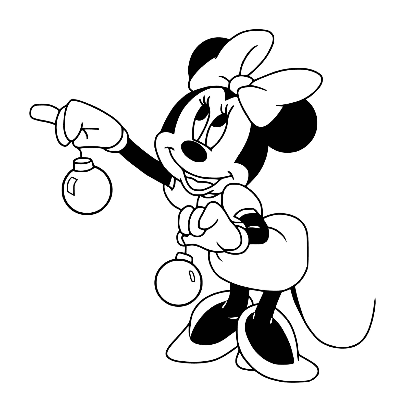 coloriage Minnie hanging ornaments