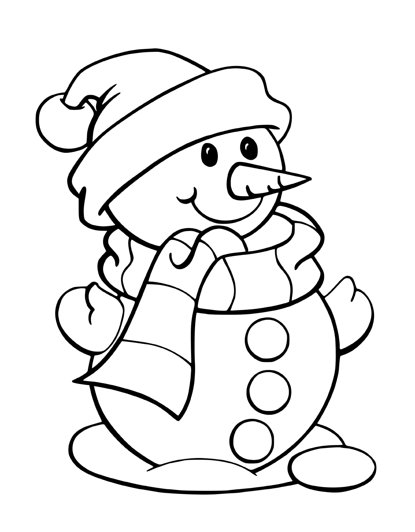 coloriage bonhomme de neige facile enfants