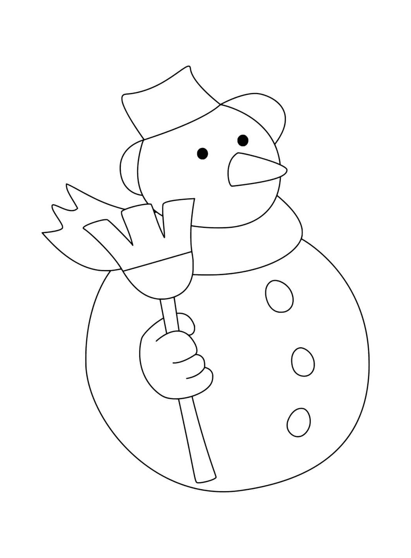 coloriage bonhomme de neige facile prescolaire