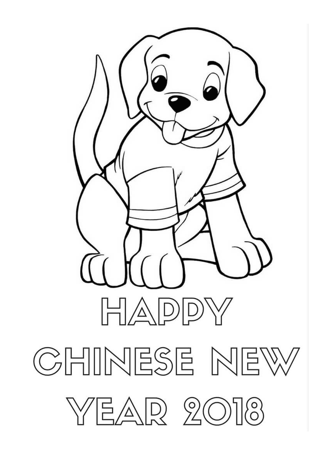 coloriage Happy nouvel an chinois 2018 Sheet