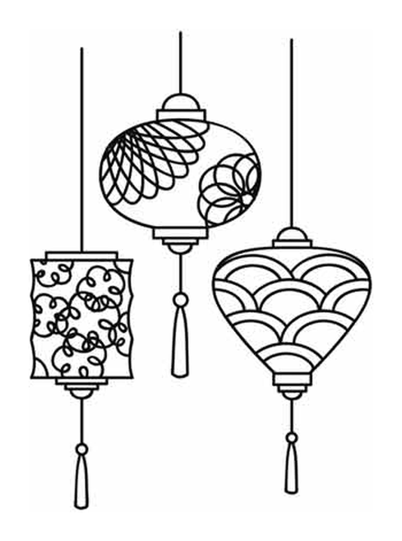 coloriage chinois lanterns for nouvel an