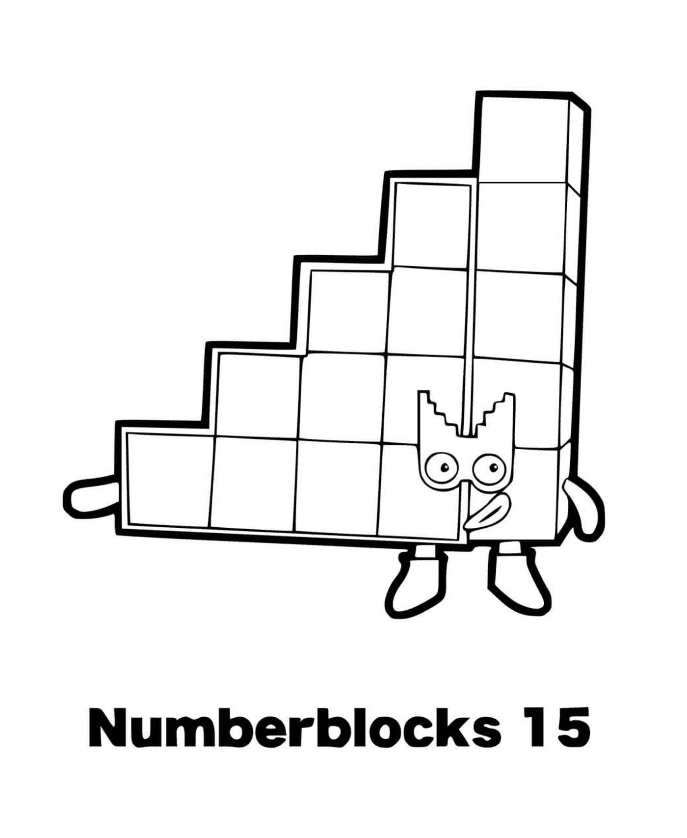 coloriage numberblocks 15 fifteen