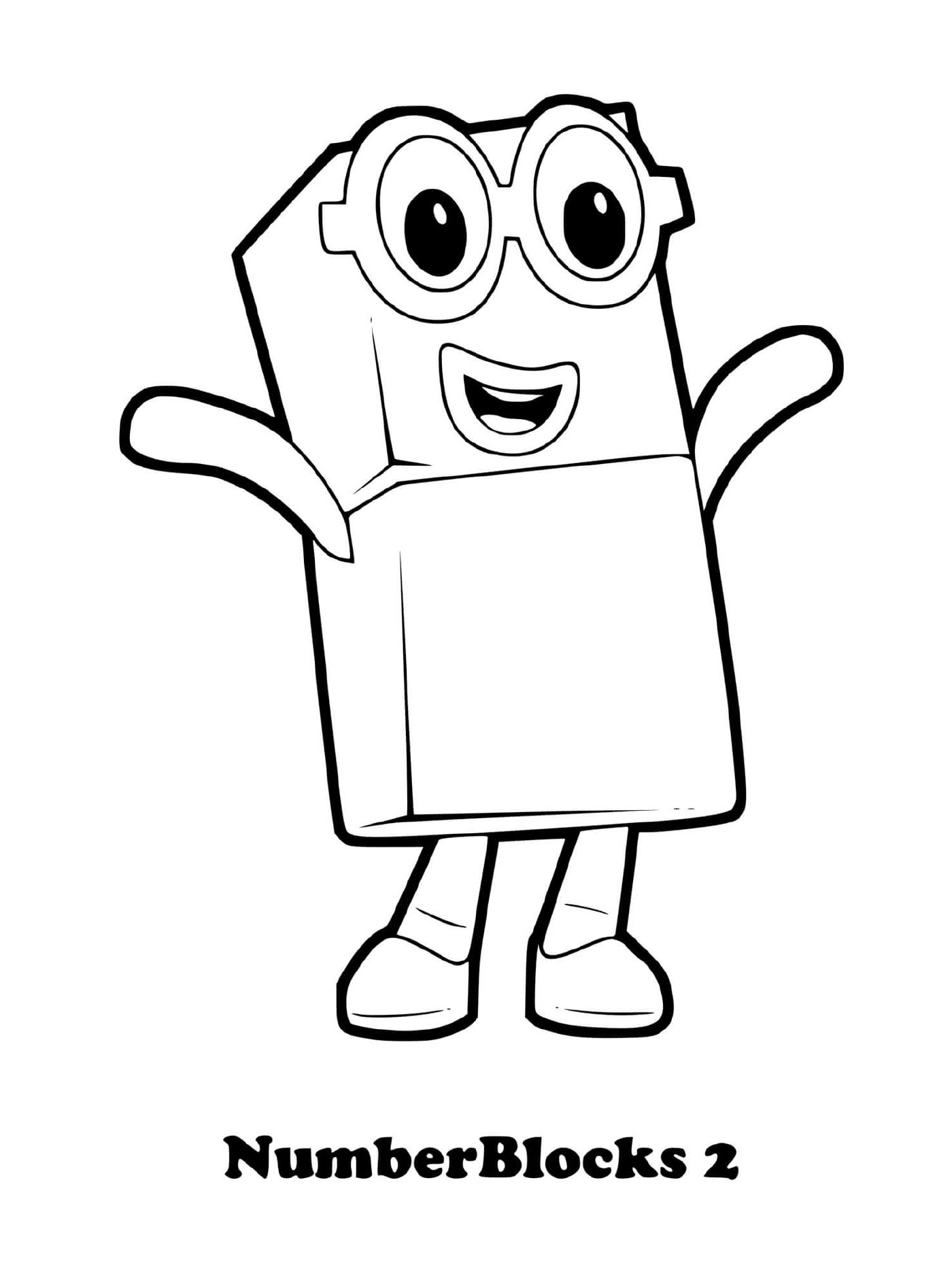 coloriage numberblocks 2 two
