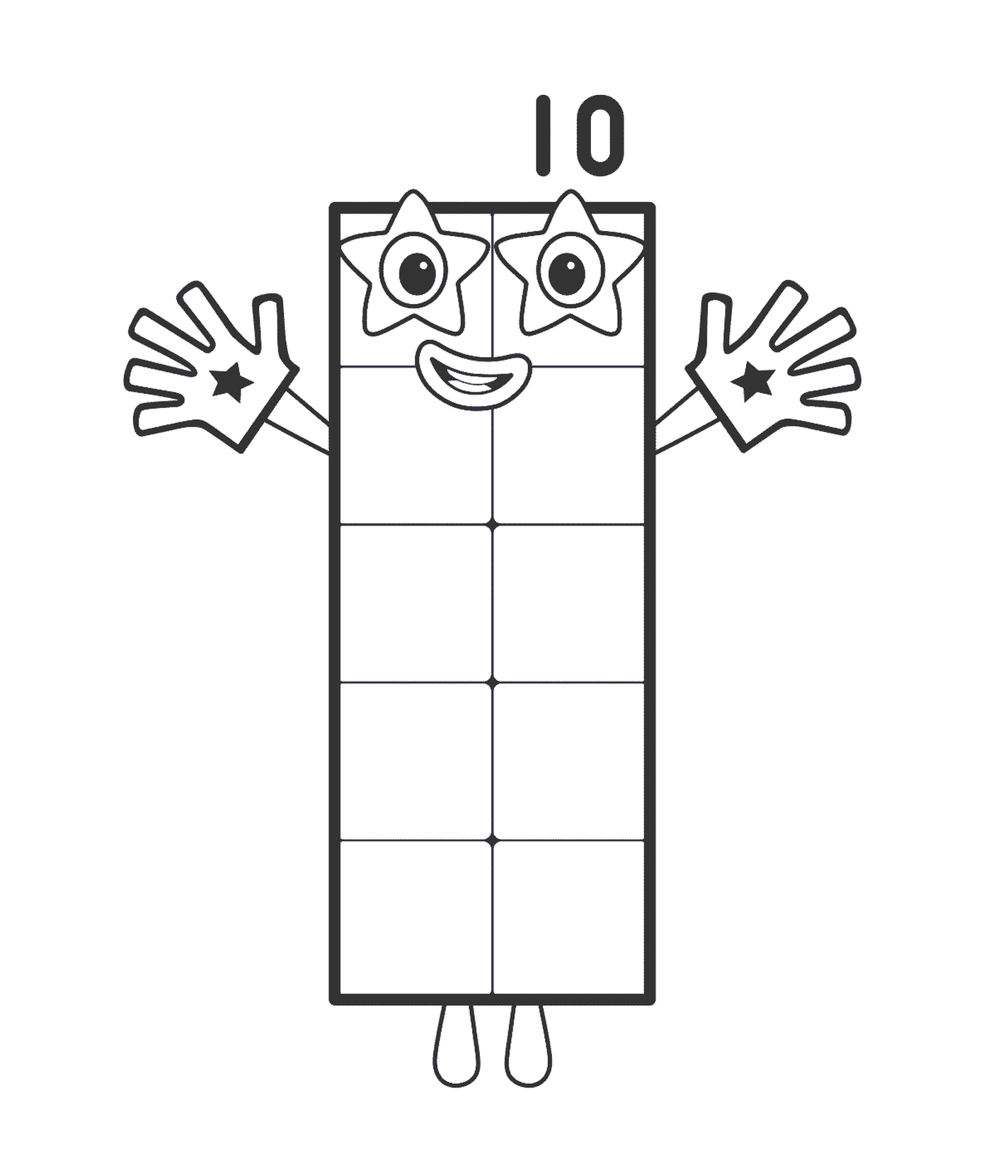 coloriage Rectangle Number Ten
