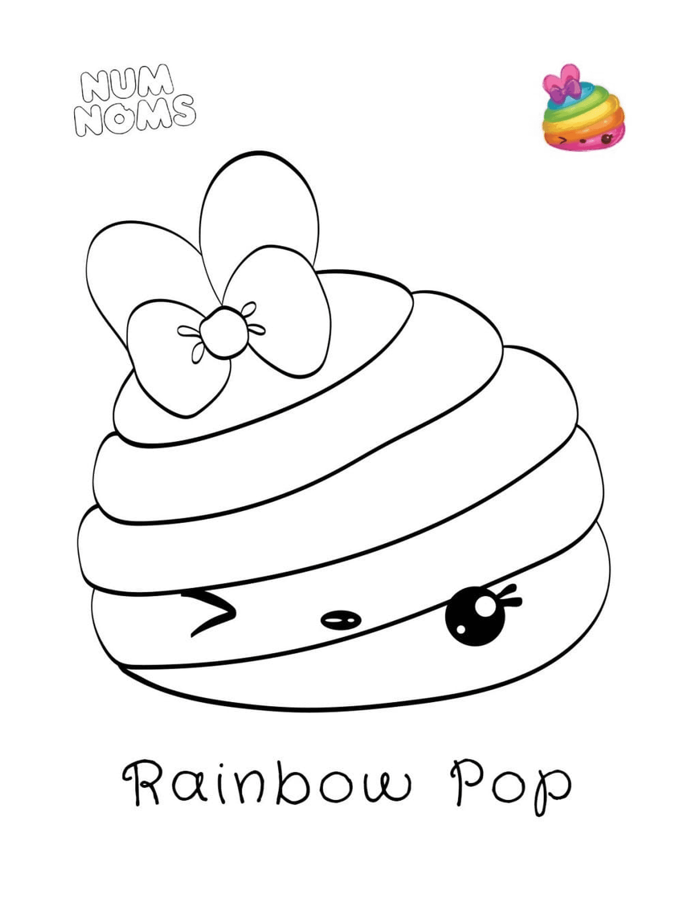 coloriage rainbow pop num nom