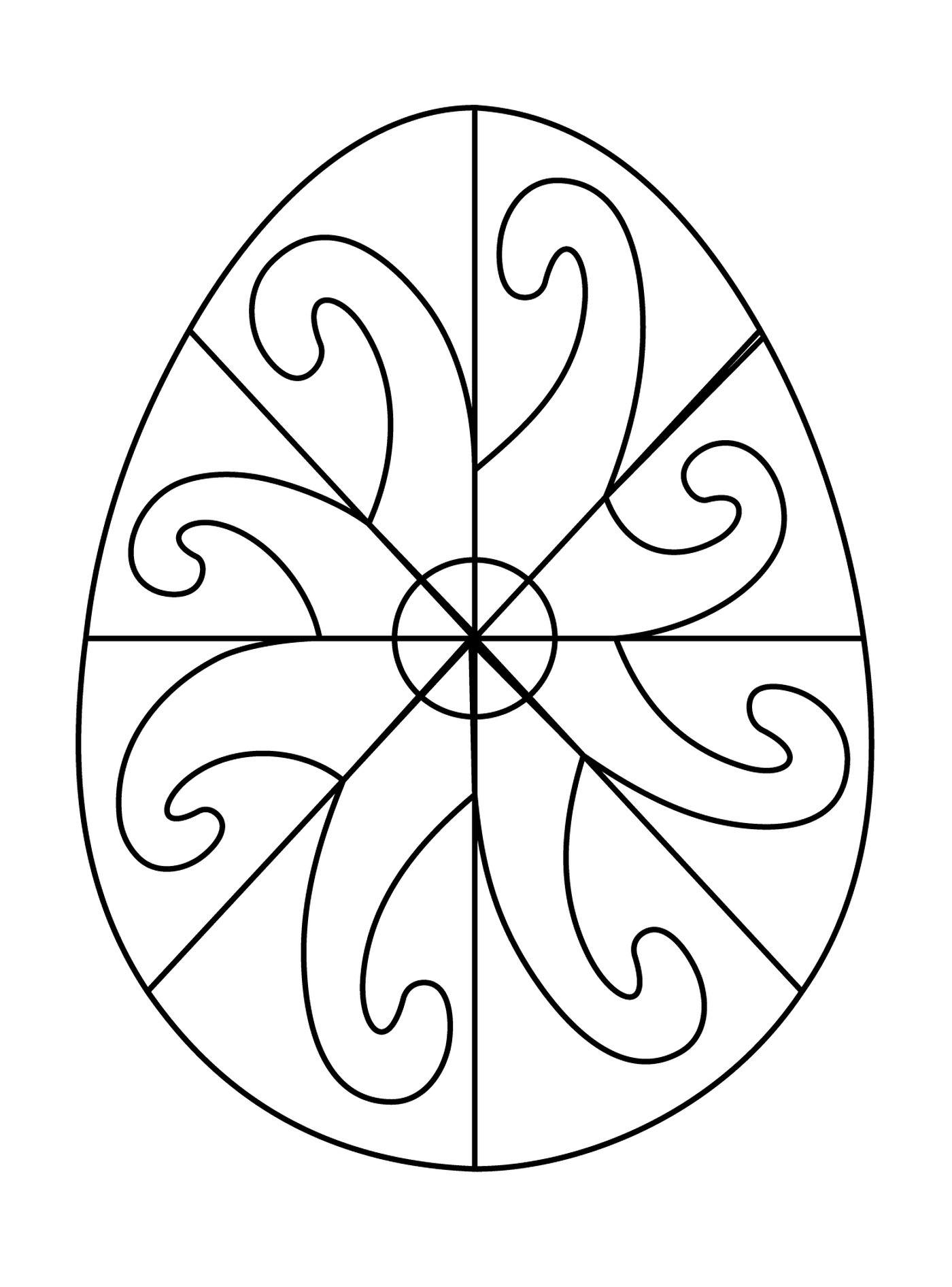 coloriage oeuf de paques avec spiral pattern