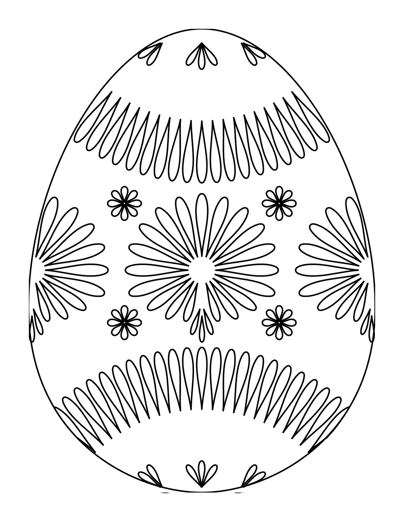 coloriage oeuf de paques avec flower pattern