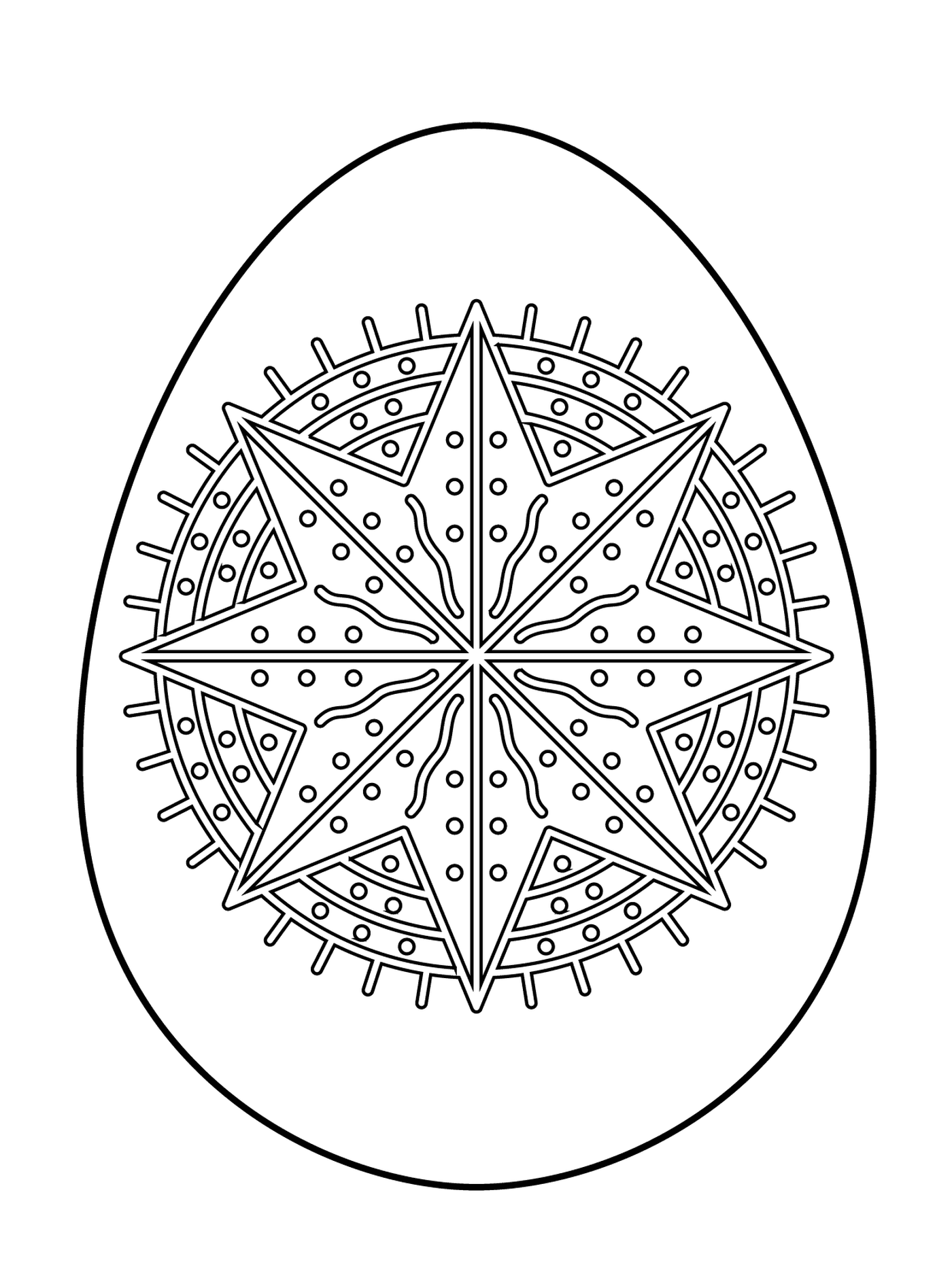 coloriage oeuf de paques avec octagram star