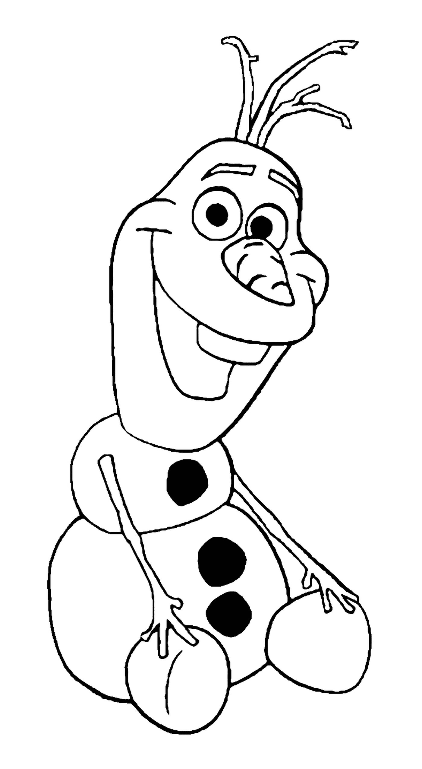 coloriage Olaf attend anna et elsa
