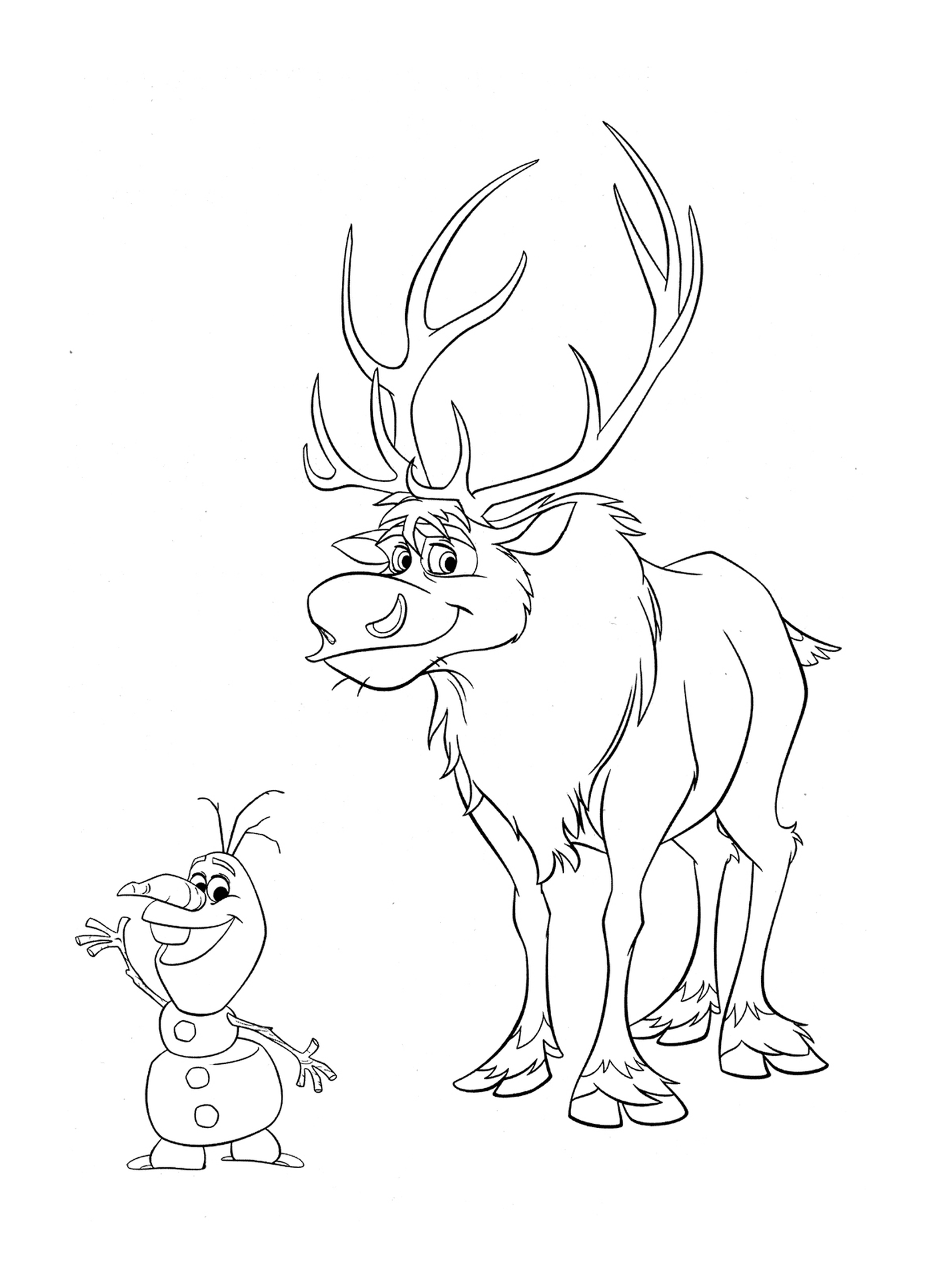 Sven et Olaf de la Reine des Neiges Disney
