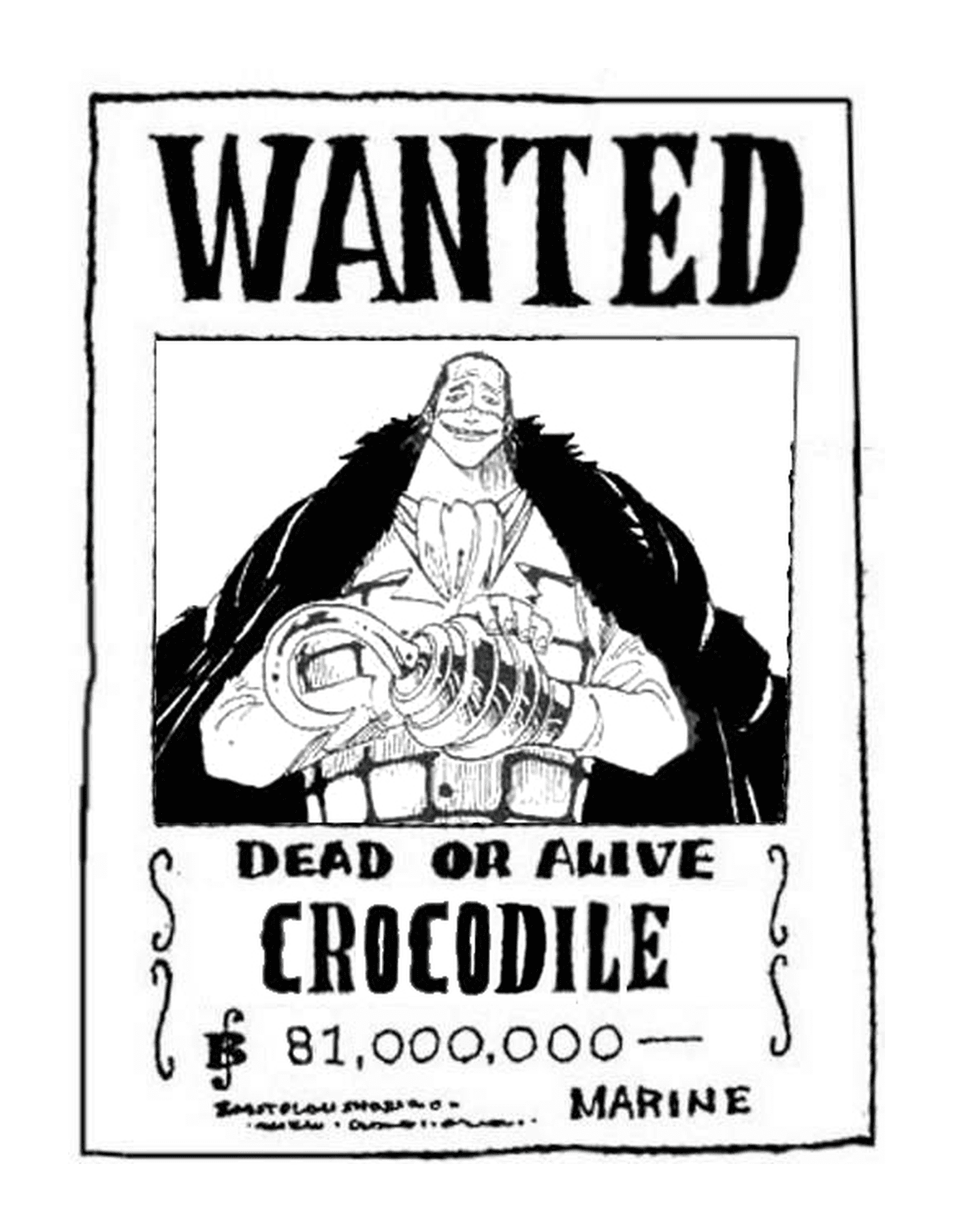 one piece wanted crocodile dead or alive