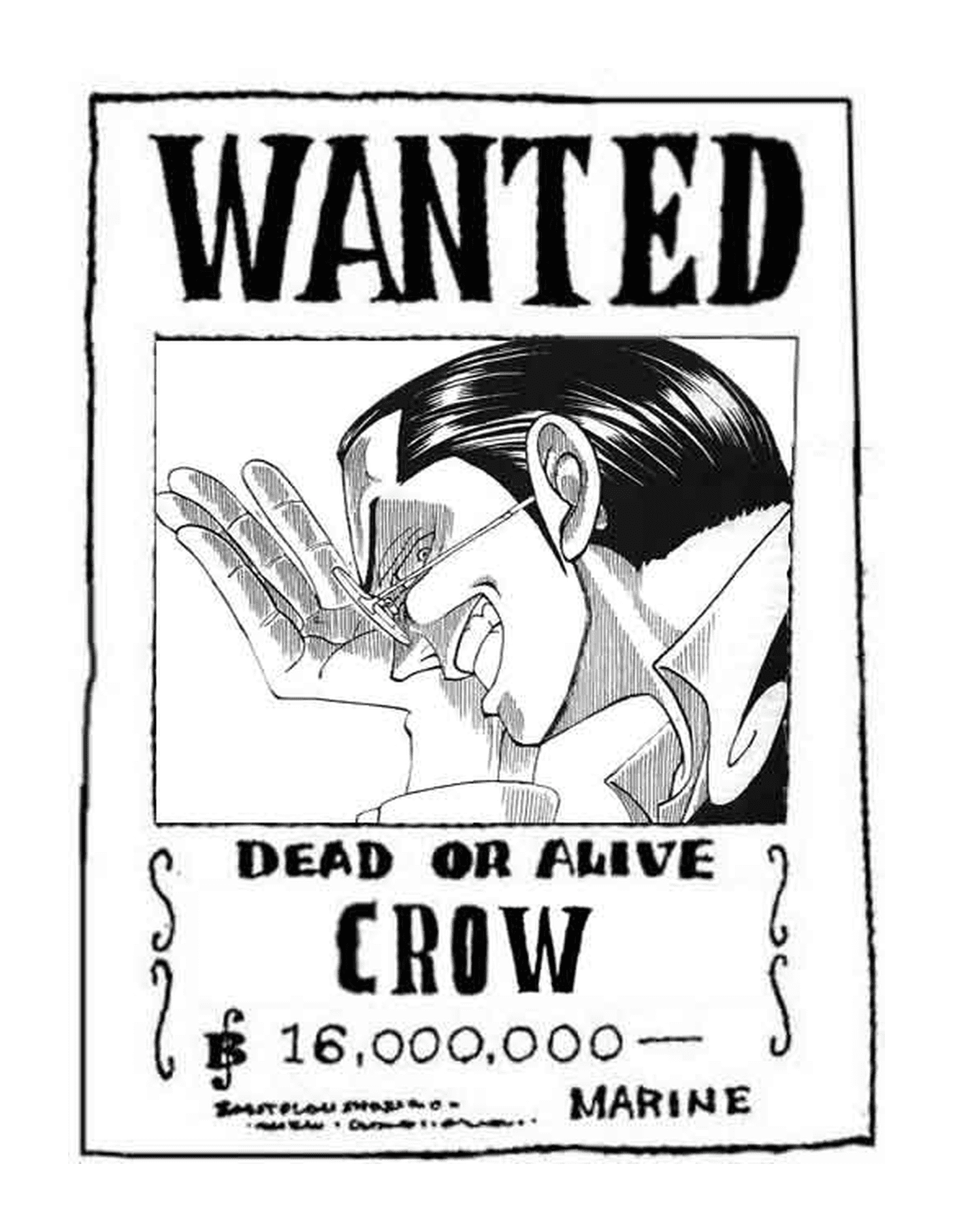 one piece wanted crow dead or alive