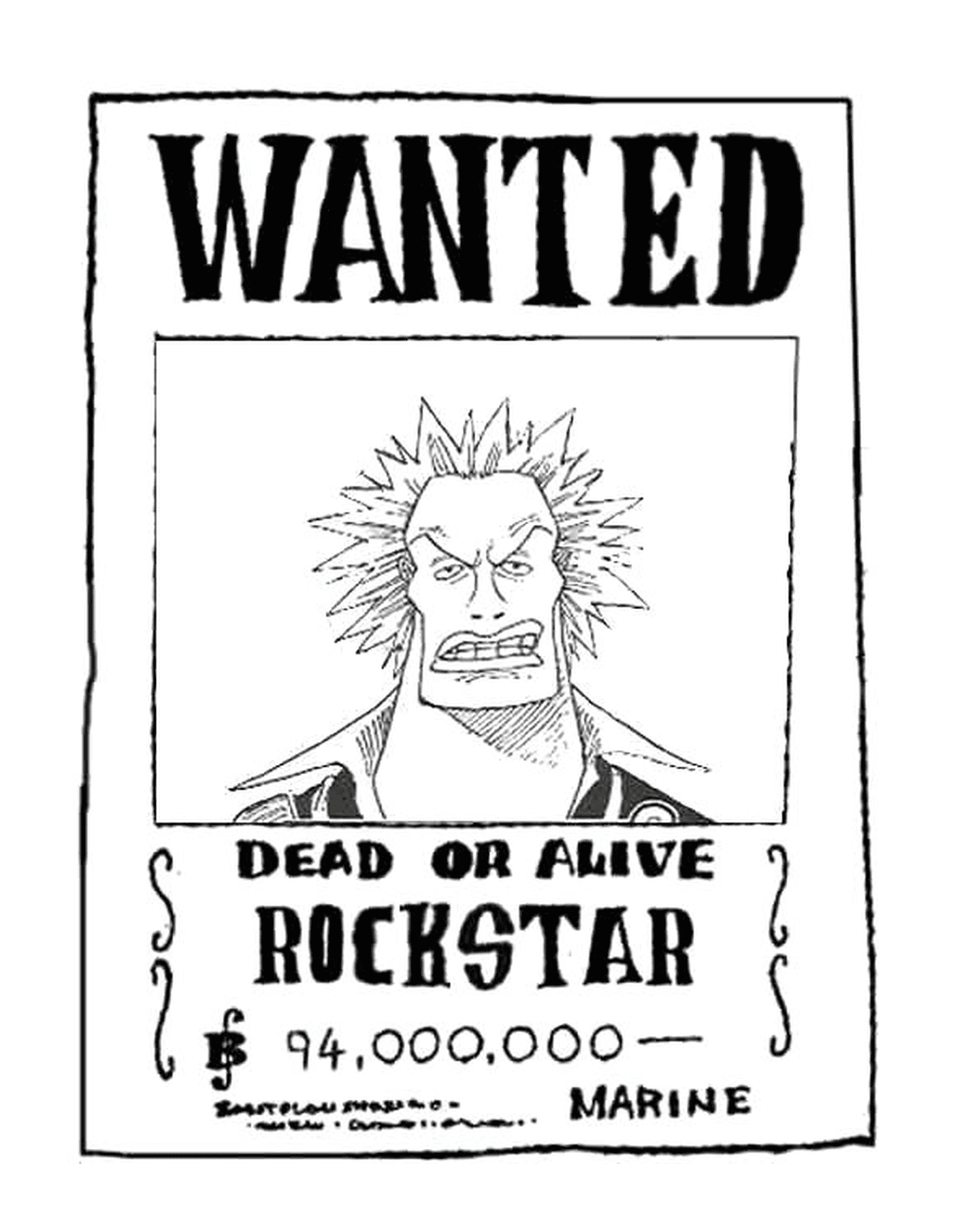 coloriage one piece wanted rockstar dead or alive