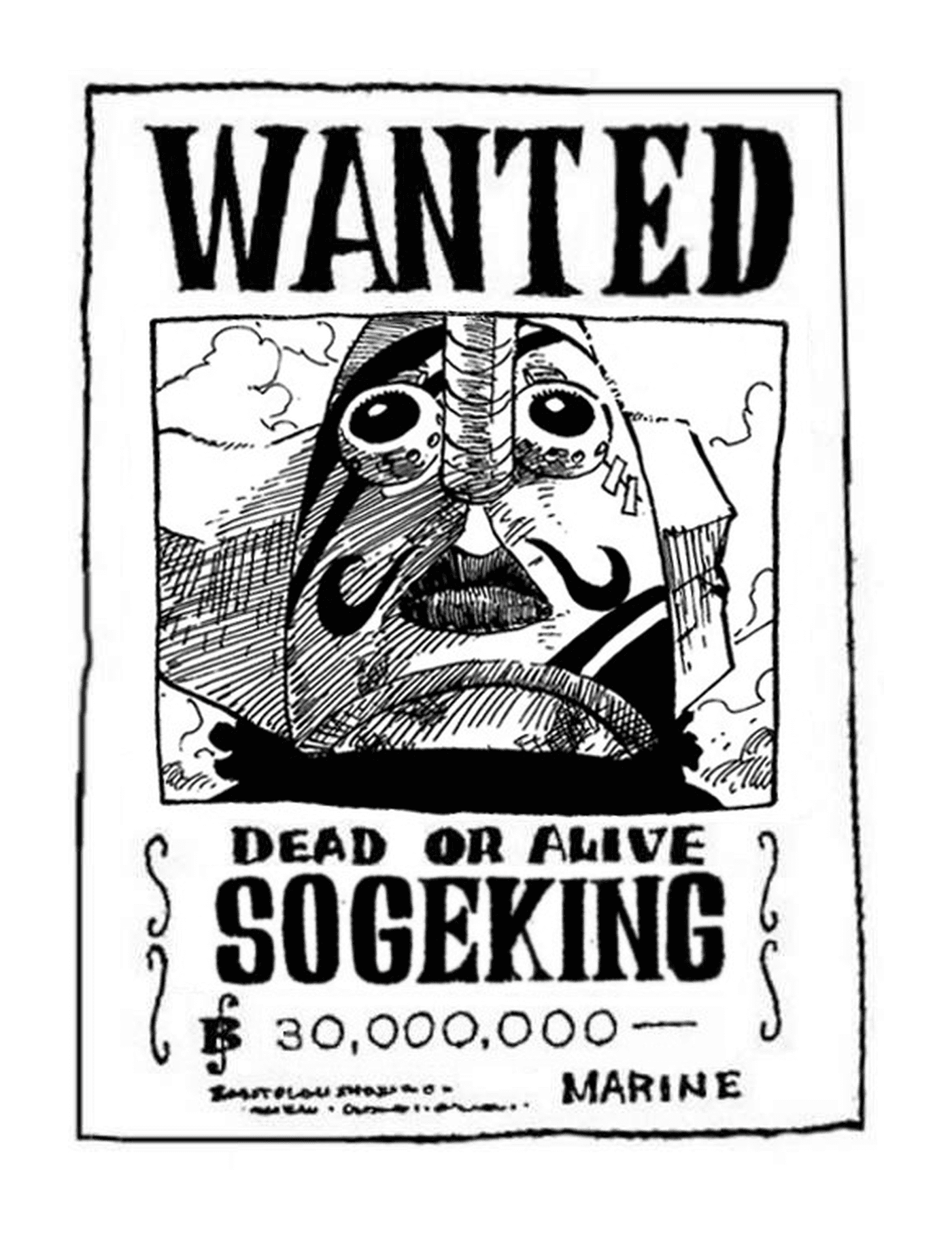 coloriage one piece wanted sogeking dead or alive
