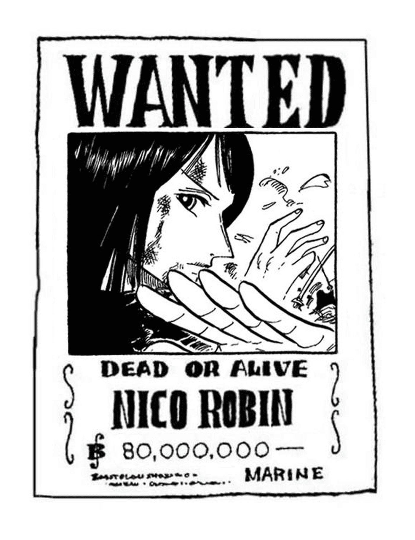 one piece wanted nico robin dead or alive