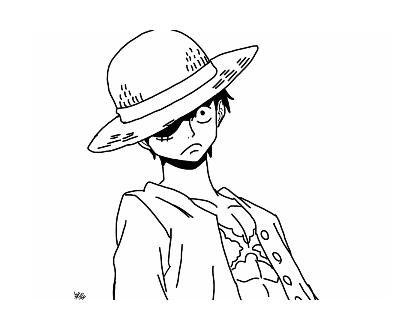 coloriage one piece luffy by alice wani