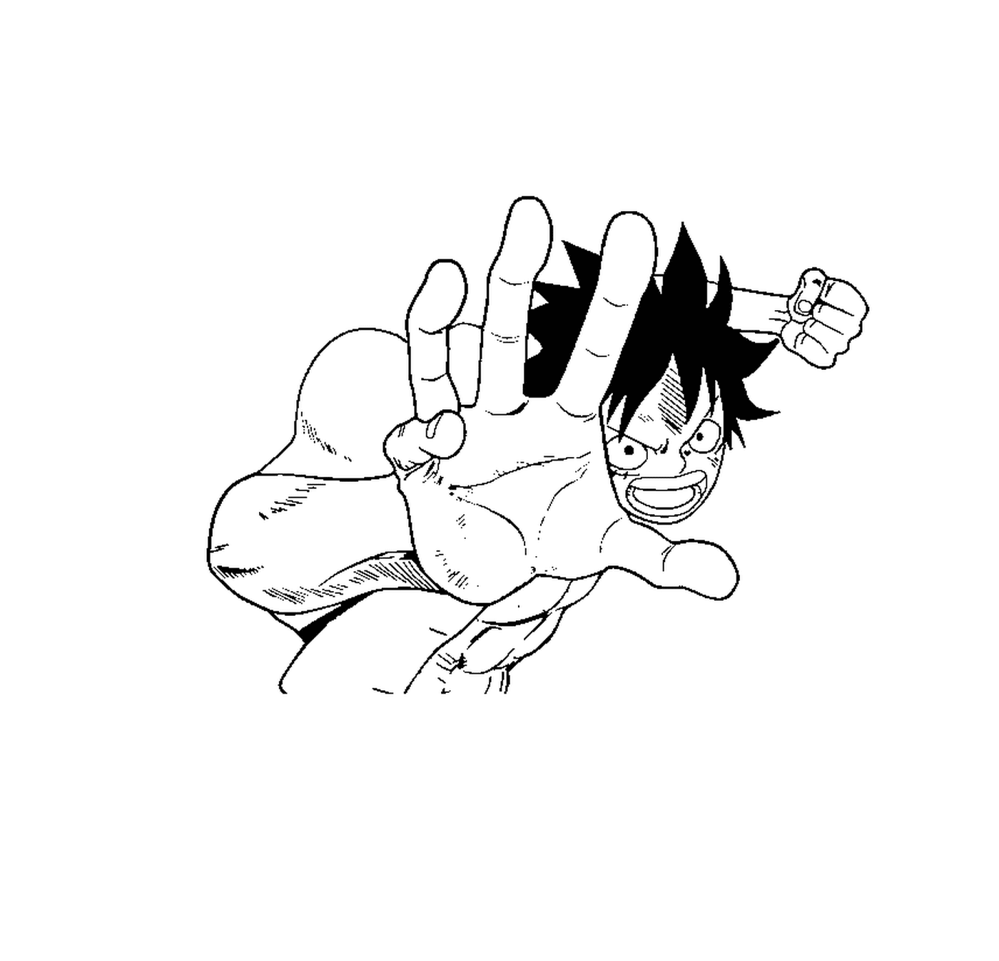 coloriage combat luffy onepiece