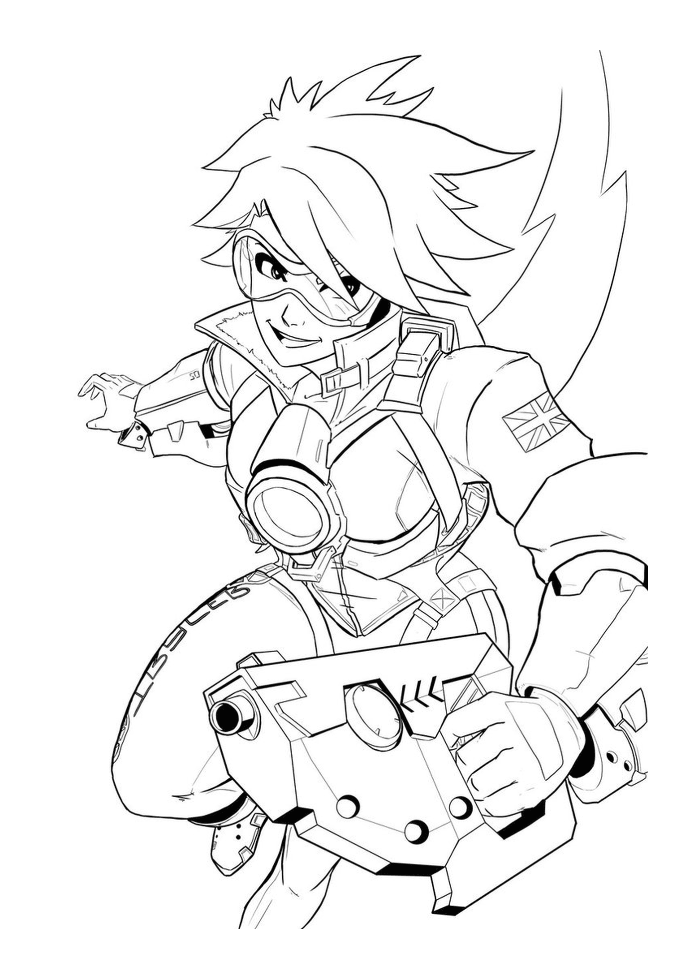 coloriage overwatch tracer heros dattaque