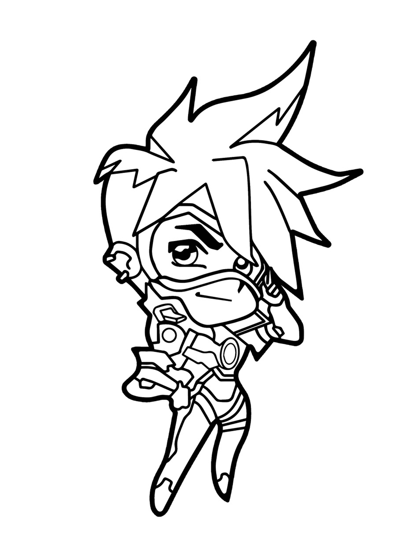 coloriage Overwatch Tracer Cute Spray