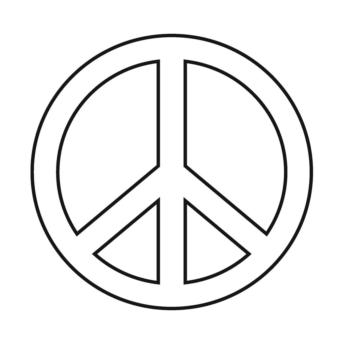 coloriage signe de la paix peace logo