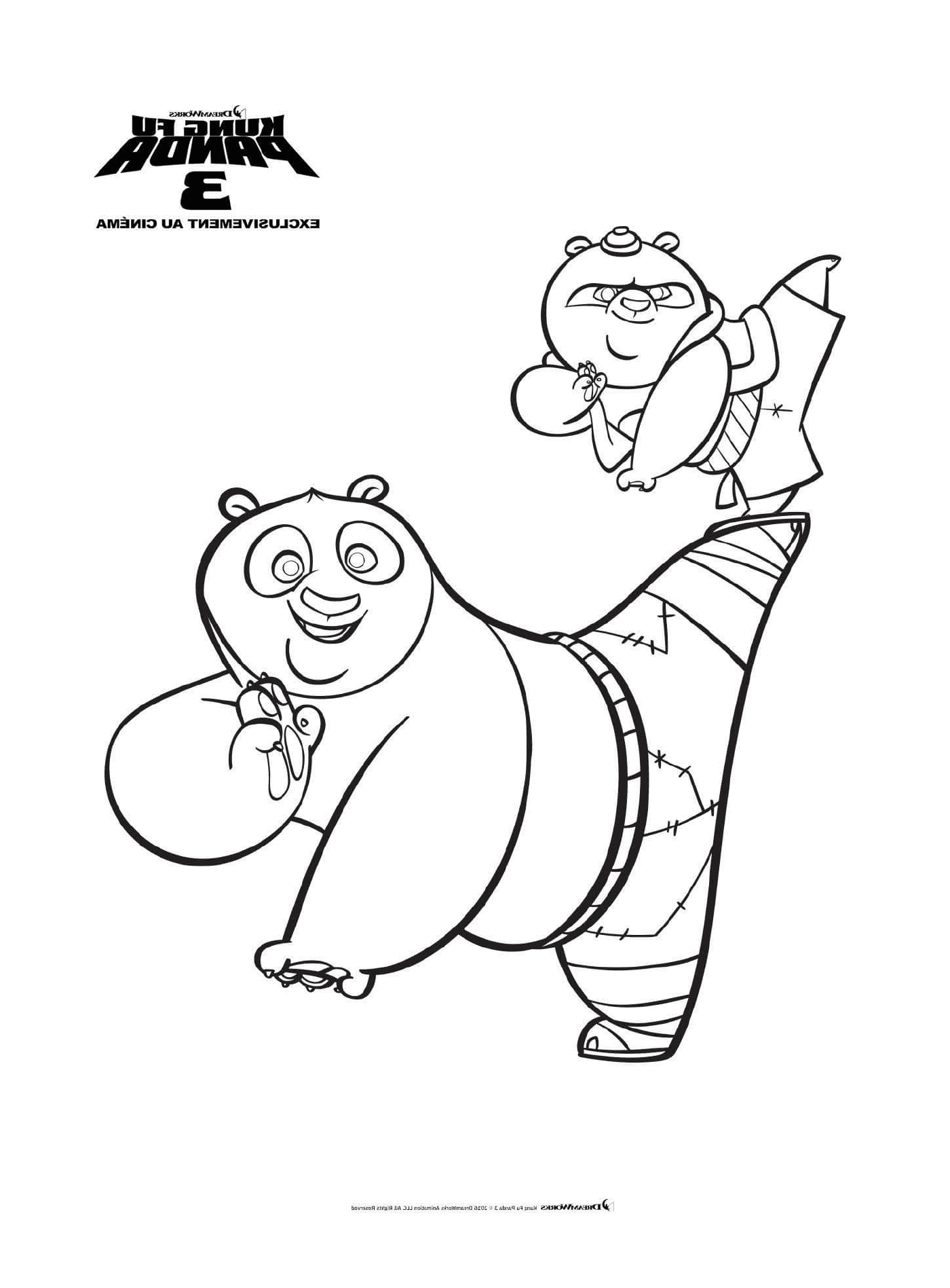 coloriage Gulli Po le professeur Kung Fu Panda