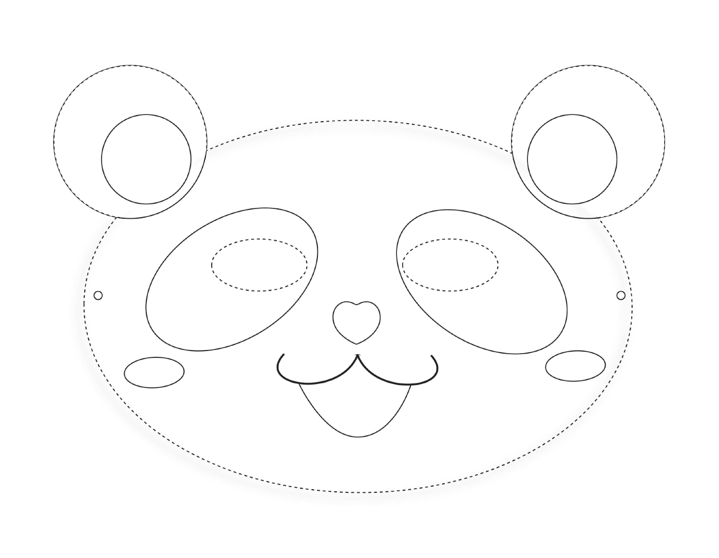 masque de panda a colorier