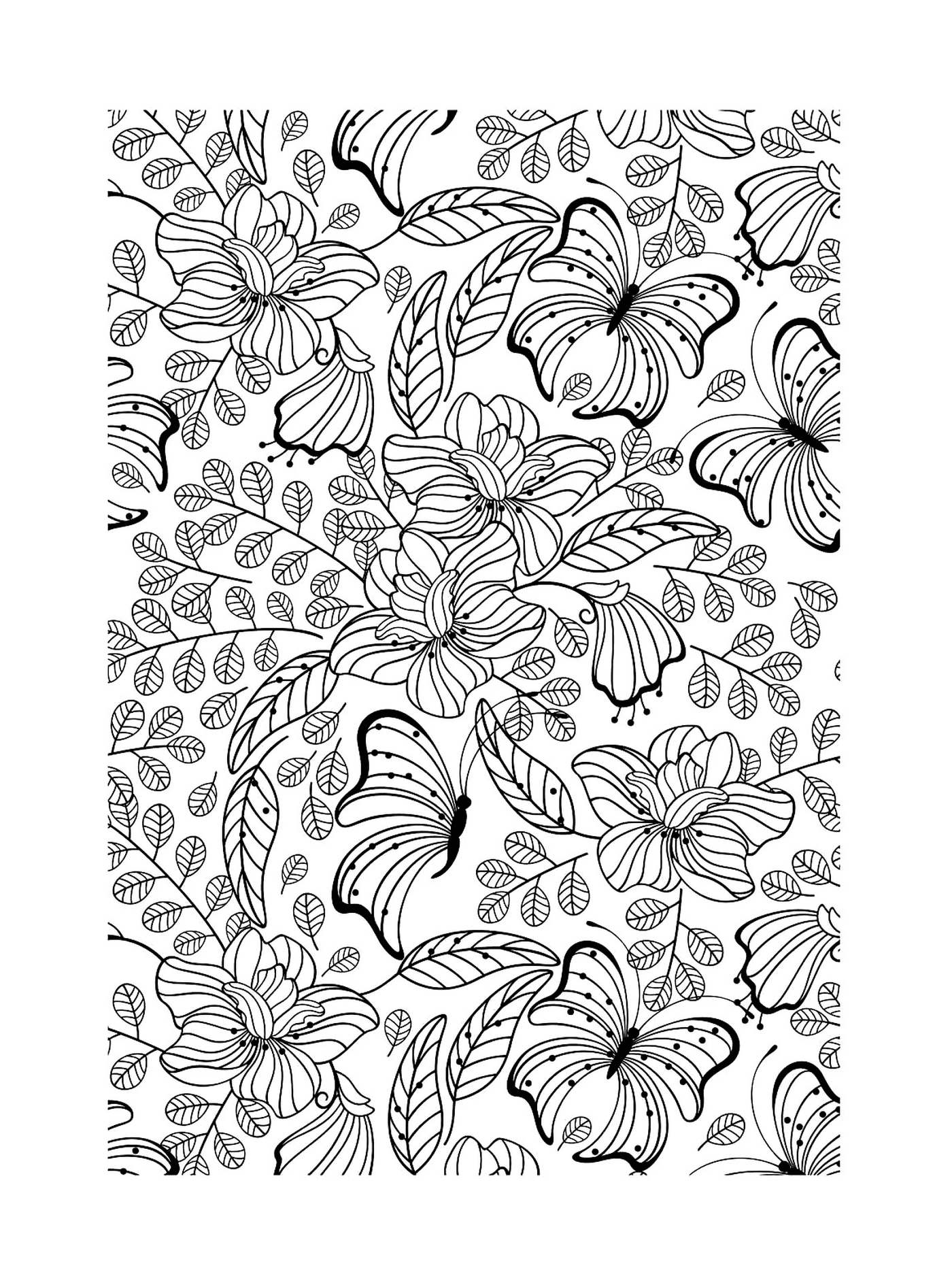 coloriage adulte papillons