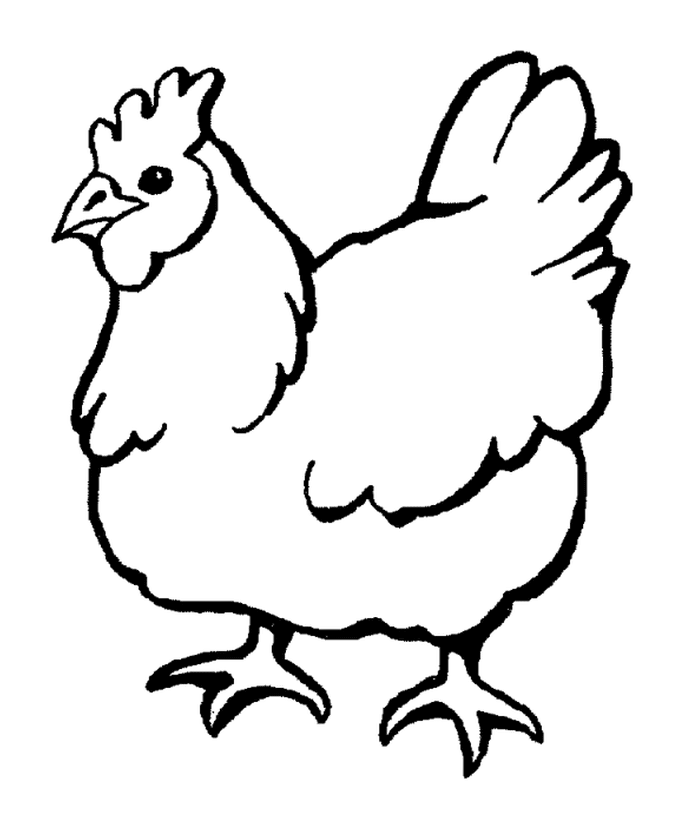 coloriage paques dessin d' une poule