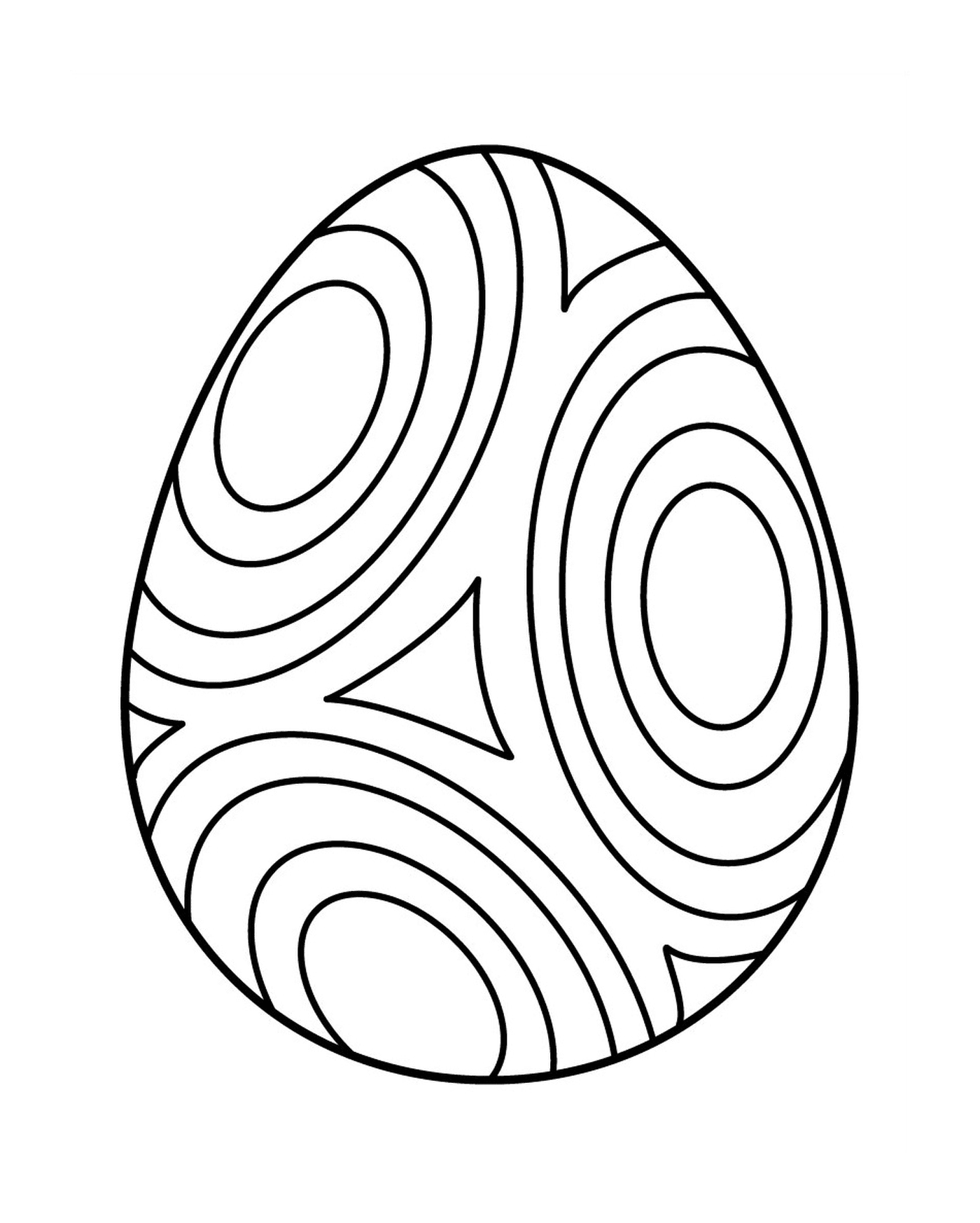 coloriage oeuf de paques avec cercle