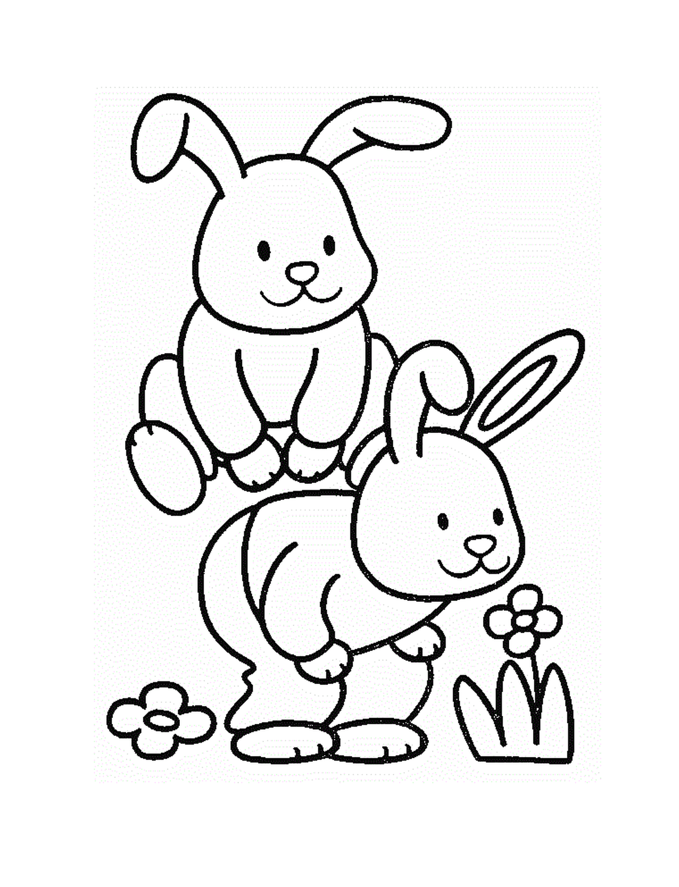 coloriage lapins de paques maternelle