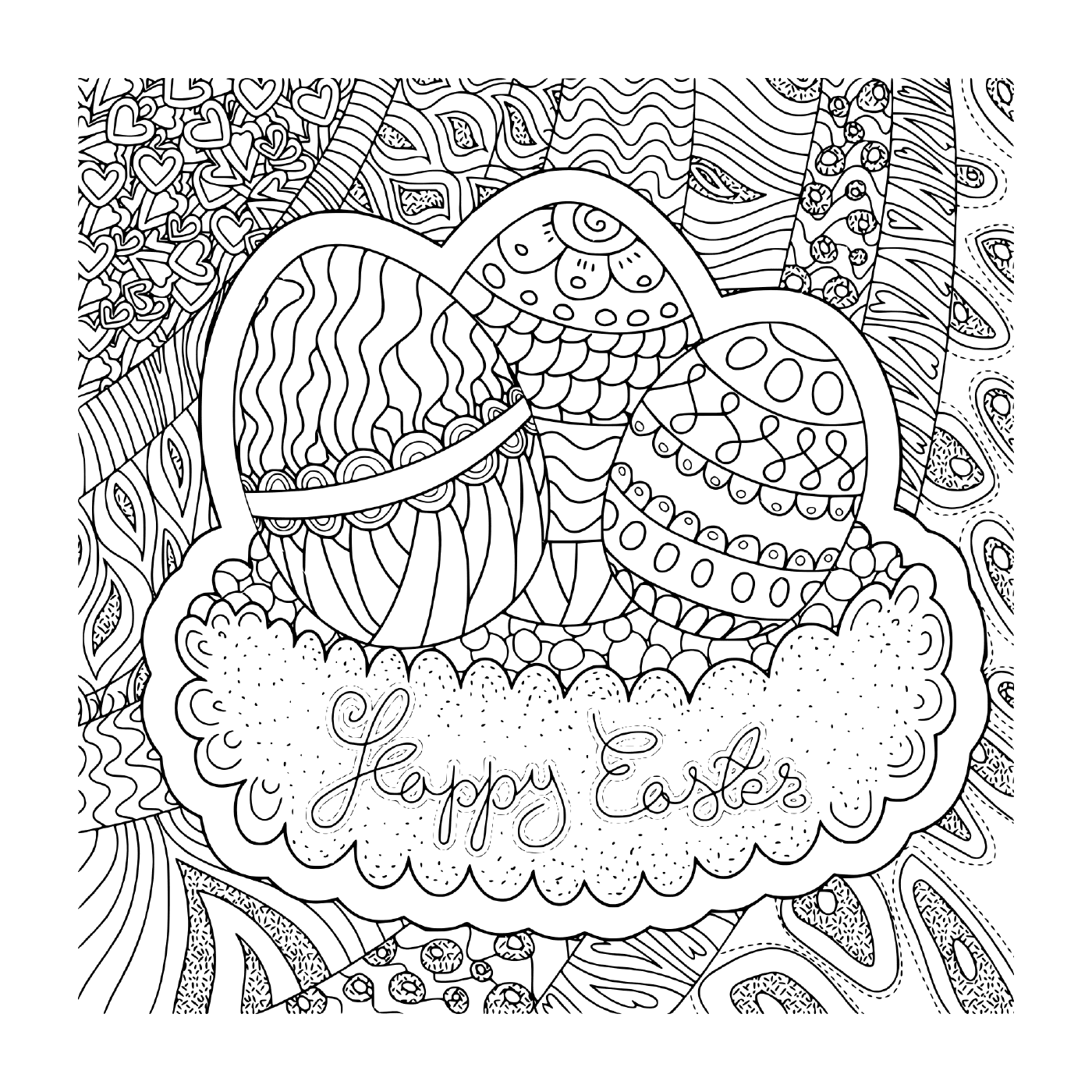 coloriage adulte paques pattern easter