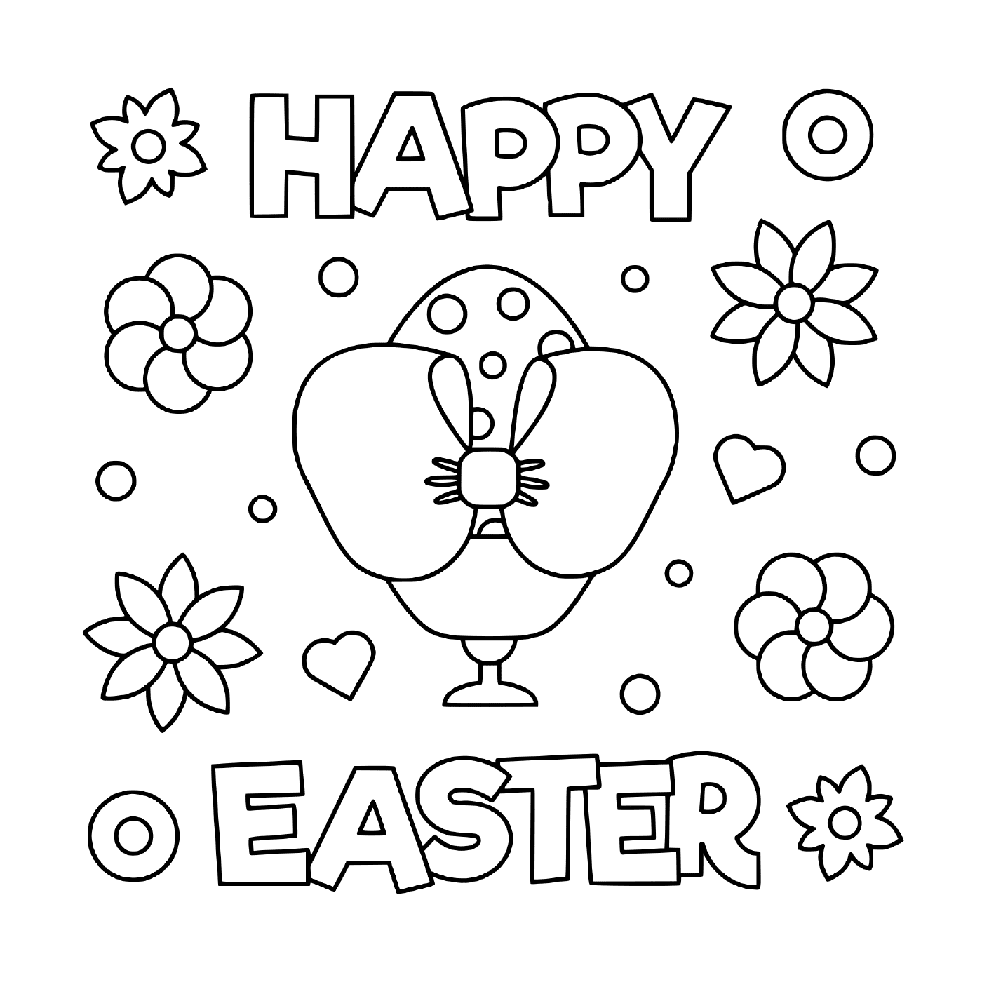 coloriage joyeuse paques happy easter illustration