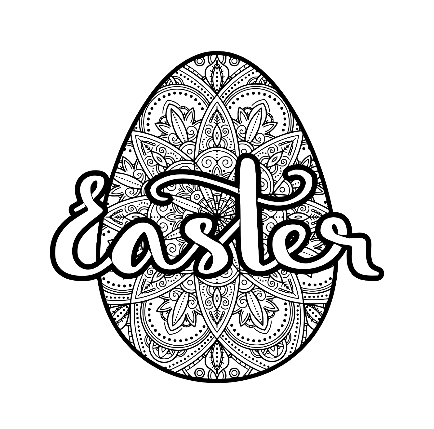 coloriage easter egg oeuf paque