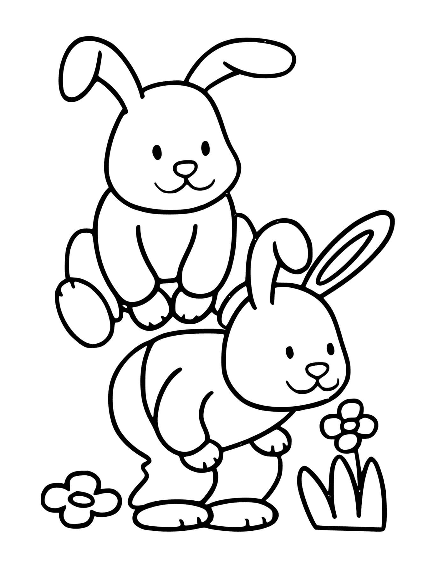coloriage lapins de paques maternelle facile
