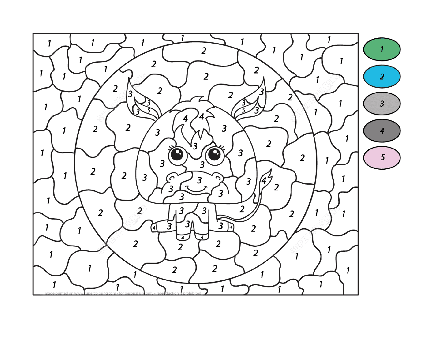 coloriage adorable ane animal par numero