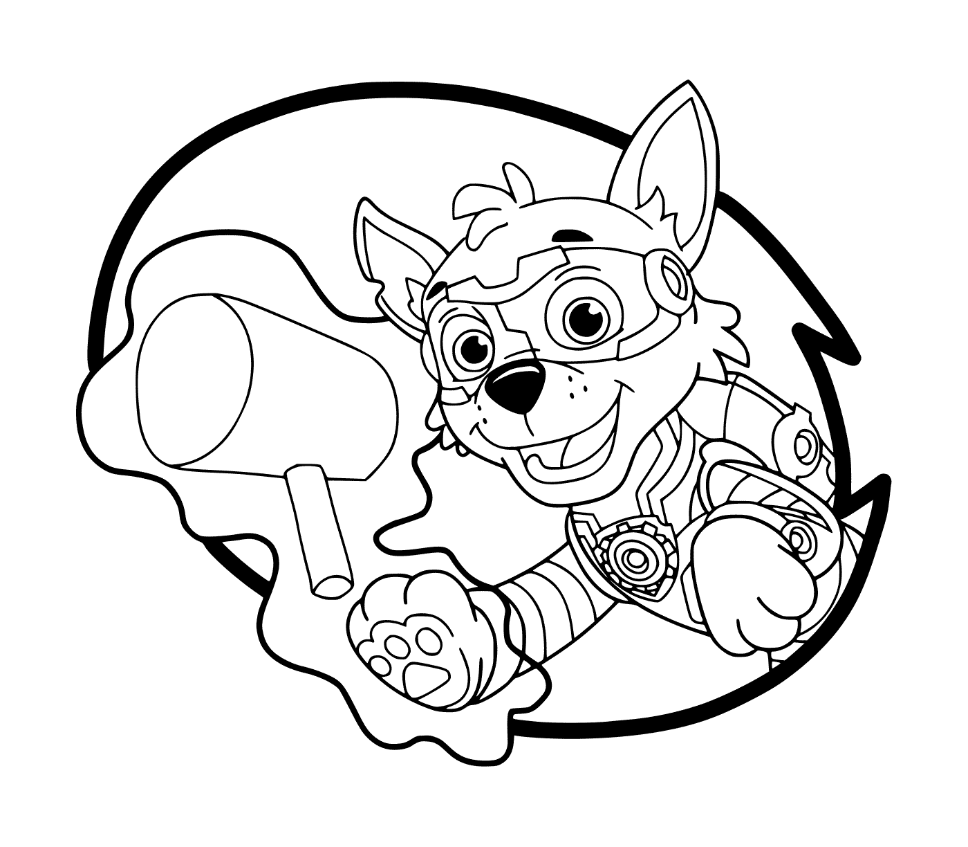 coloriage Mighty Pups Rocky