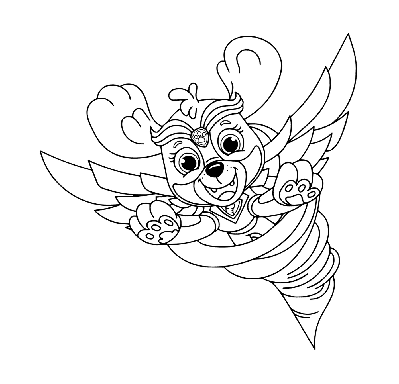 coloriage Super Patrouille Stella Mighty Pups Helicoptere