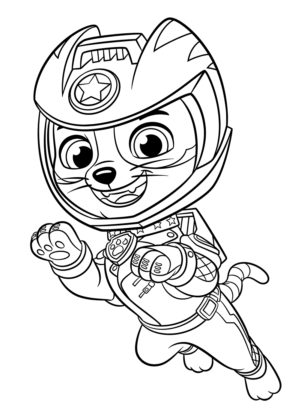 coloriage Wild Cat Kitty Chat Moto Pat Patrouille