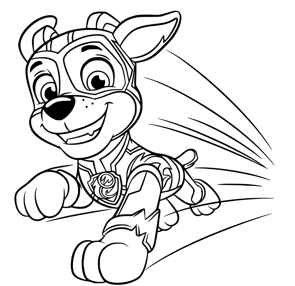 coloriage Super Pat Patrouille Mighty Pups Chase