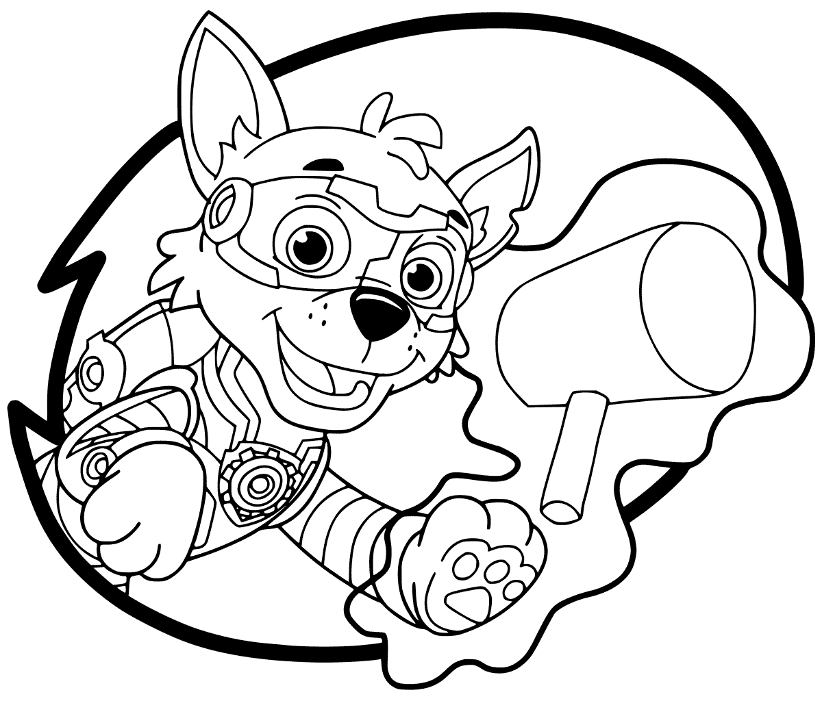coloriage Super Patrouille Mighty Pups Rocky