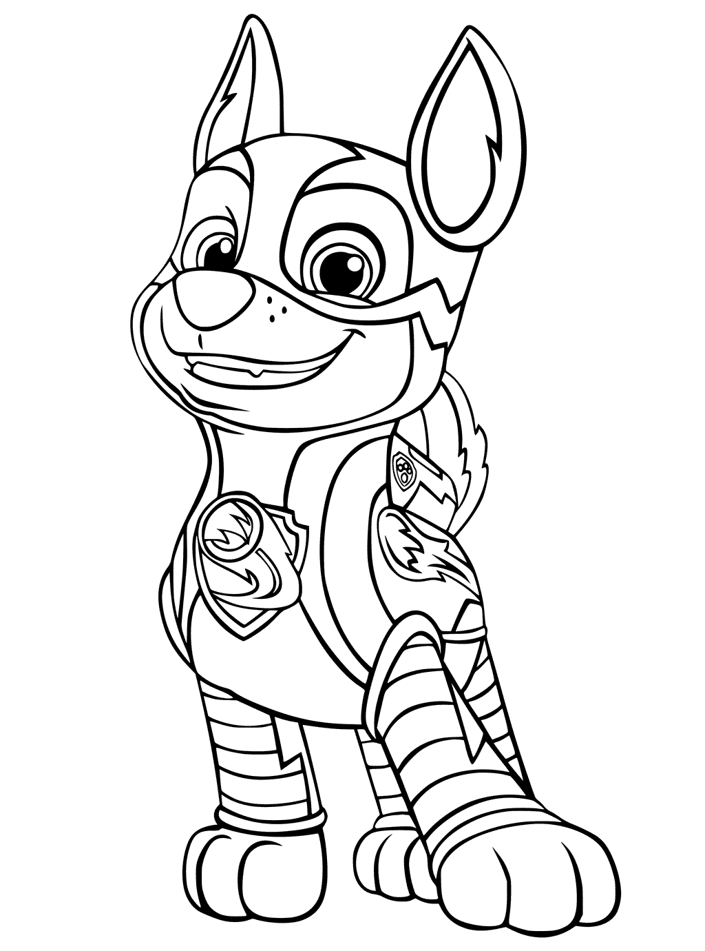 coloriage Paw Patrol Mighty Pups Chase Chiens