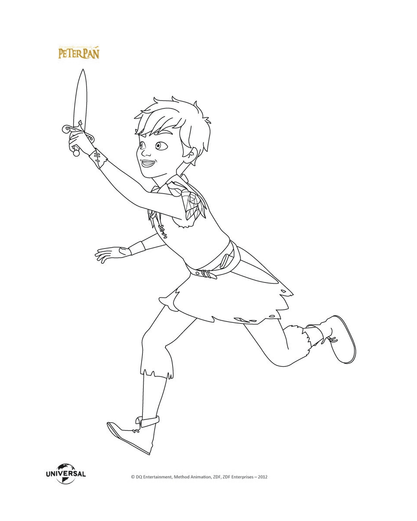 coloriage peter pan et son epee