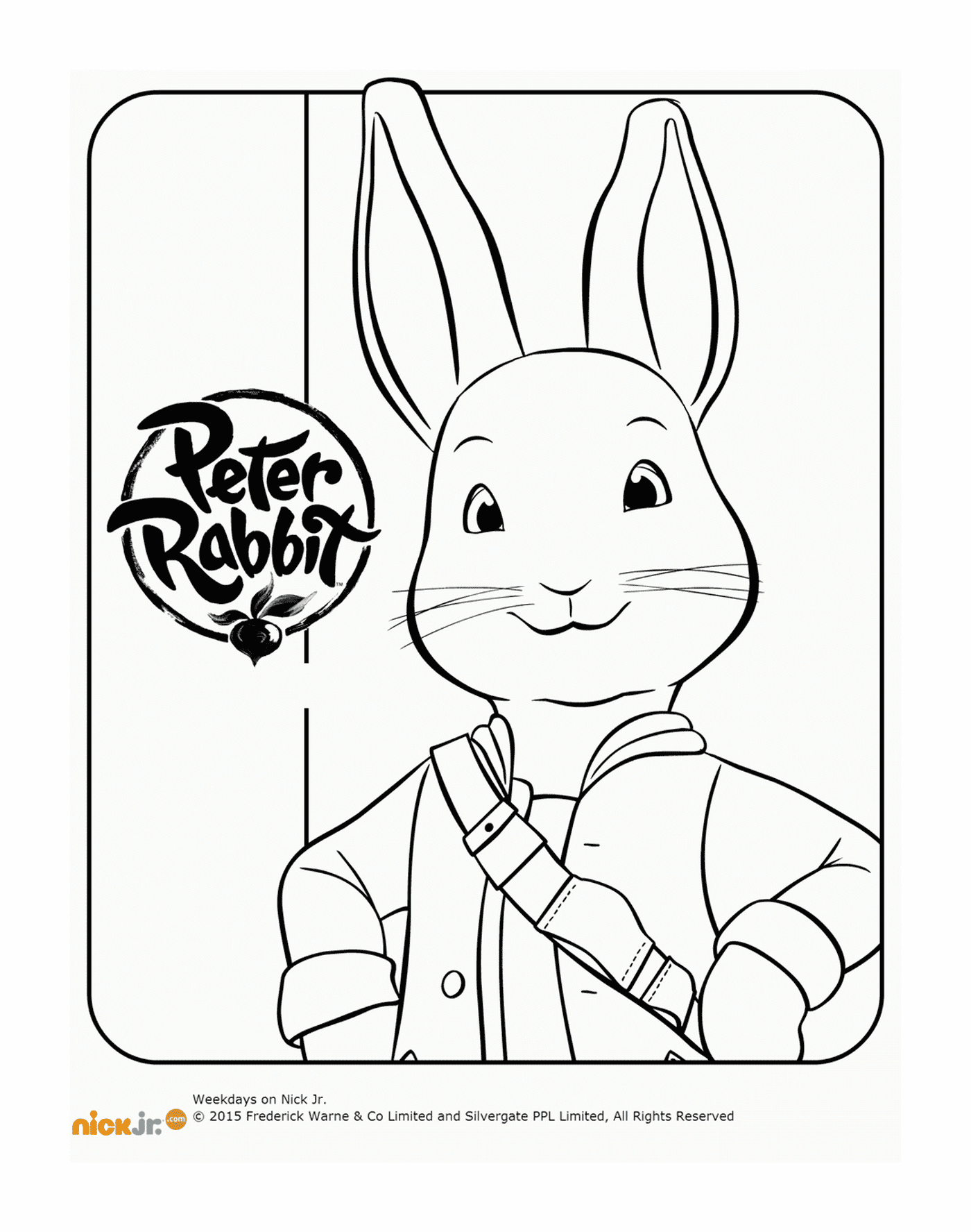 coloriage pierre lapin en anglais peter rabbit