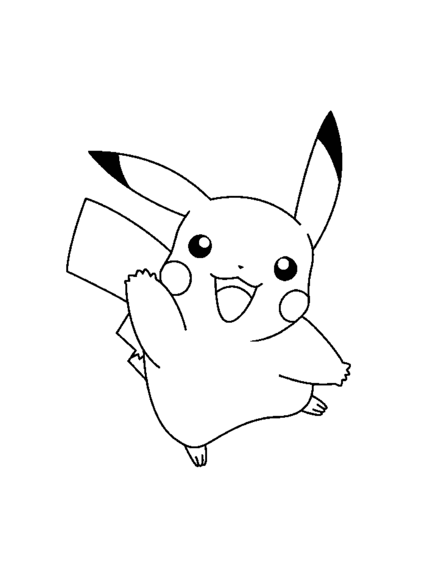 coloriage happy pikachu sa55f