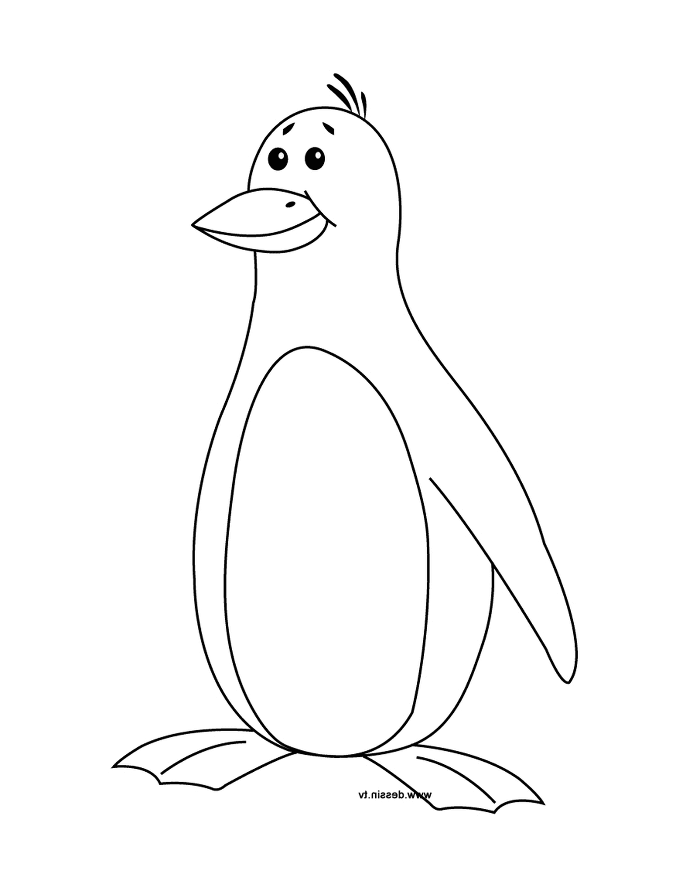 coloriage pingouin facile pour enfant