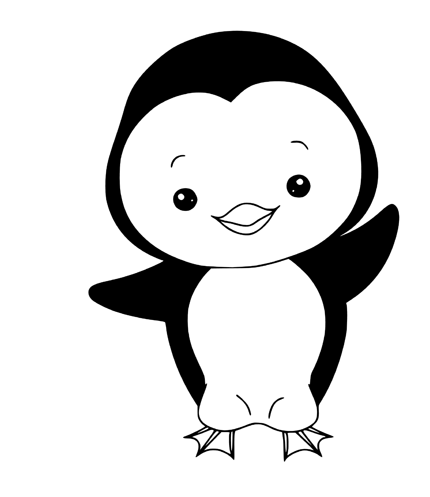 coloriage pingouin facile